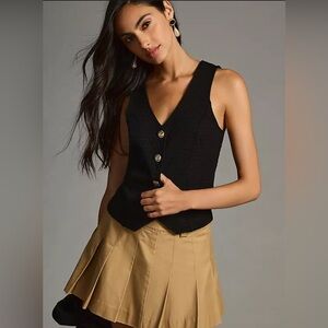 Anthropologie Porridge Button-Front Vest XS